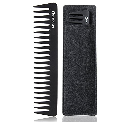 Wide Tooth Carbon Comb for Detangling Wet Hair - Variation of Cutting Set2