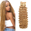 Honey Blonde Deep Wave Braiding Hair Extensions - 32 Inch, 50g