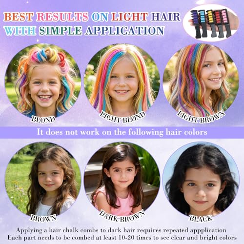12 Colors Hair Chalk Comb Set, Temporary Washable Hair Dye