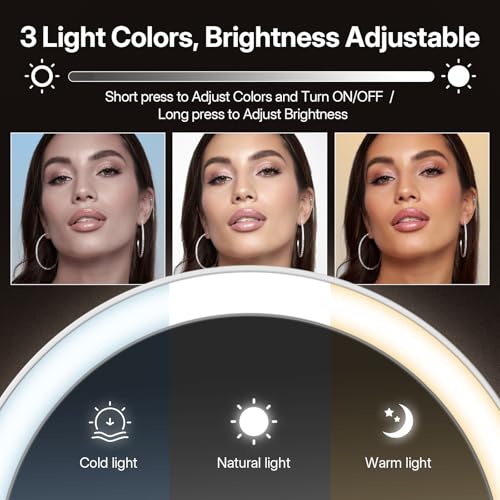 LitBear Travel Makeup Mirror 10X/1X Magnification LED Lighted