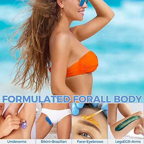 Hard Wax Beads for Hair Removal -1lb/16oz Wax Beans Kit with 10 Wax applicator Sticks for Full Body, Facial, Brazilian Bikin,and legs¡¦