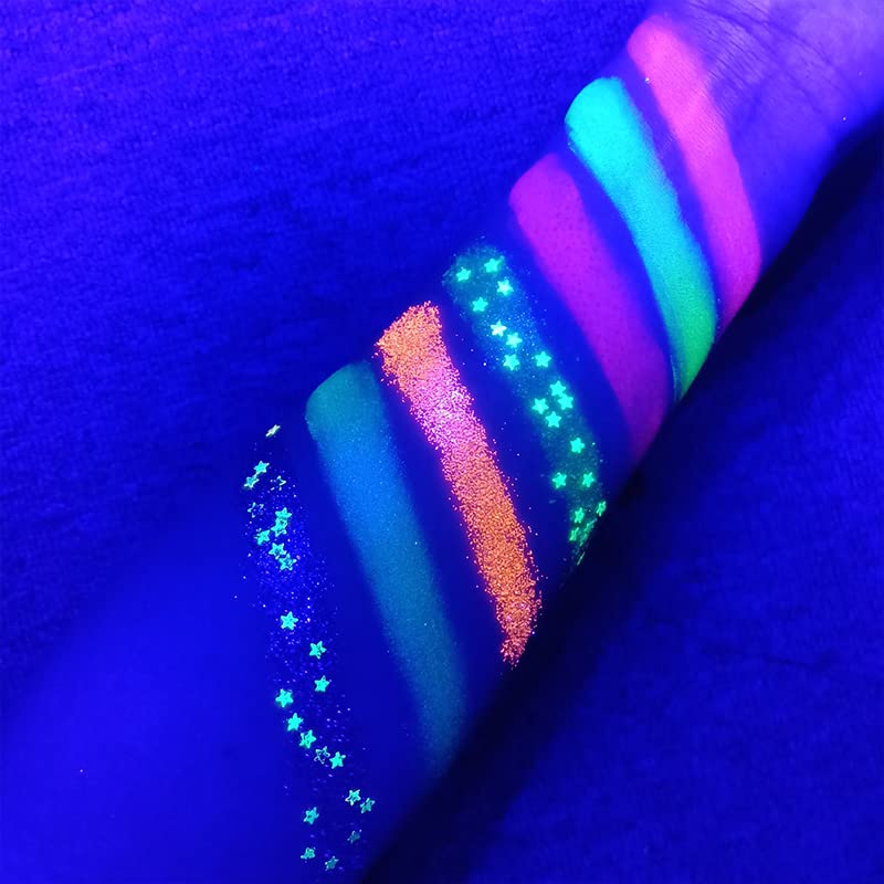 VERONNI 24 Colors Neon Glitter Eyeshadow Palette UV Luminous