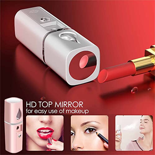 Nano Facial Steamer with Mirror, USB Rechargeable Mist Sprayer