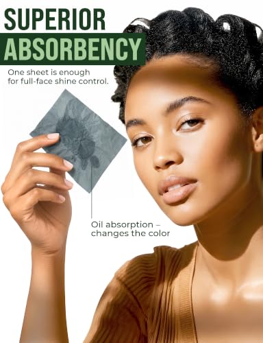 Bamboo Charcoal Oil Blotting Sheets for Face - 400 Sheets