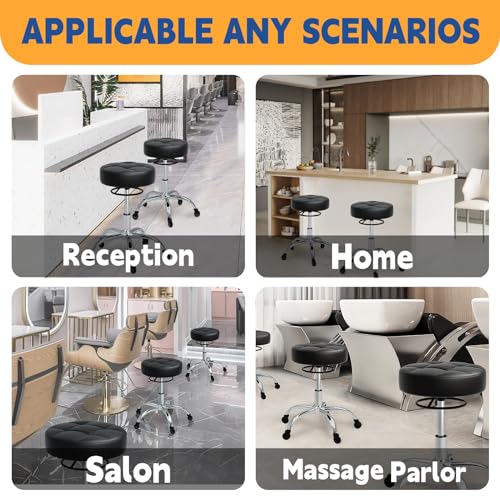 Heavy Duty Rolling Stool 400lb | Adjustable Height Salon Chair
