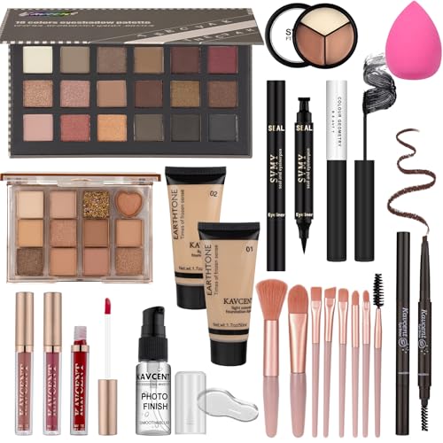 KAVCENT Complete Makeup Kit for Teens & Women - 18 Colors