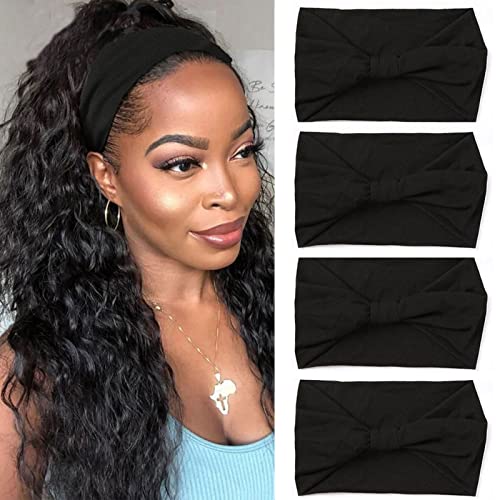 XTREND 4-Pack Bohemian Wide Headbands for Women - Non-Slip & Sweat-Absorbent