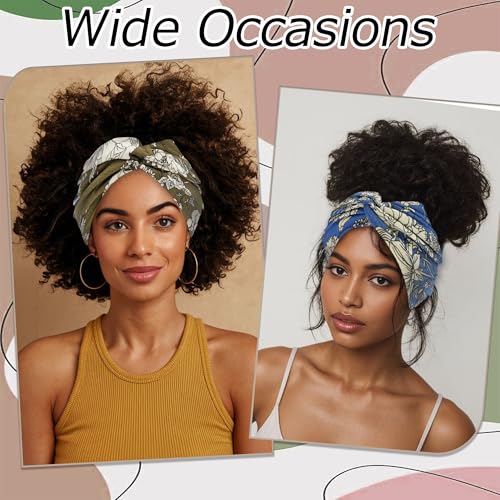 Wide Twist Headbands for Women - Paisley Print, 6 Pack, Comfortable & Non-Slip