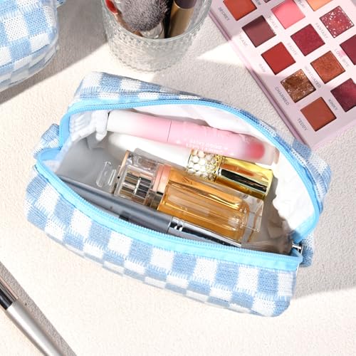 SOIDRAM 12PCS Colorful Checkered Makeup Bags - Travel Toiletry Organizer