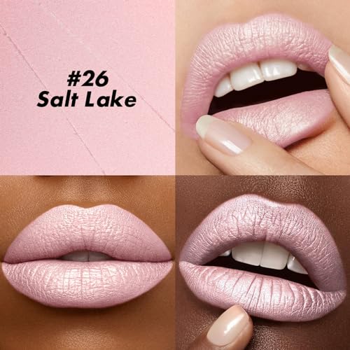 FOCALLURE Ultra Chic Lipstick,Rich Vitamin E Lip Crayon,Lightweight Color without Drying or Fading,Long Lasting Lips Makeup,#26 Salt Lake