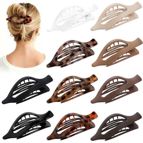 10 Pcs Flat Hair Clips Set for Thick & Thin Hair