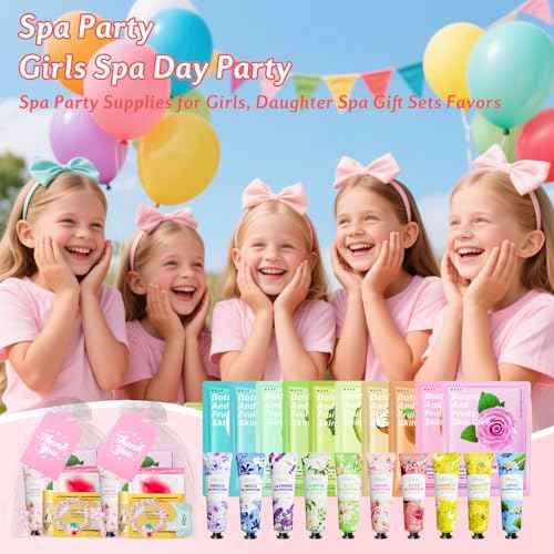 100PCS Spa Party Supplies for Girls 10-12, Bachelorette Spa Party Favors Gifts for Teens Girls 8-12, Face Masks Skincare,Hand Cream,Lip Balm,Eye Patches,Lip Mask, Spa Birthday Sleepover Party Supplies