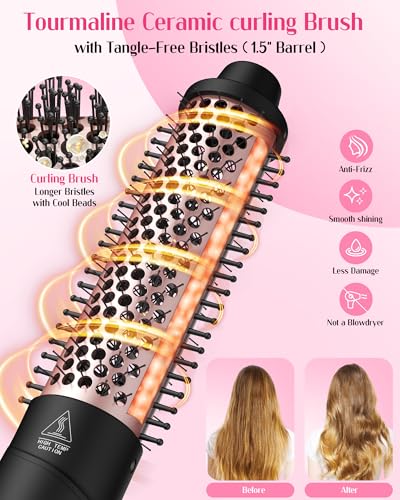 5-in-1 Curling Iron Set with Interchangeable Wands & Brush