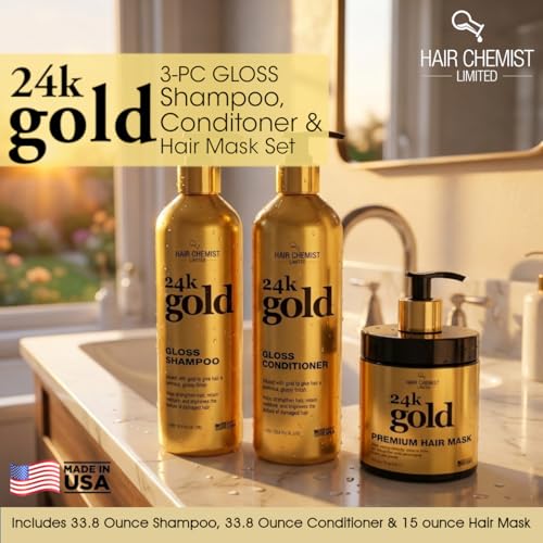 Hair Chemist 24K Gold Gloss 3-Piece Hair Care Set