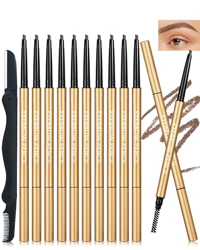 Eyebrow Pencil 12-Pack Retractable Ultra-Fine Waterproof