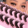 JIMIRE Mink Lashes 16MM Cat Eye D-Curly 7 Pairs Pack