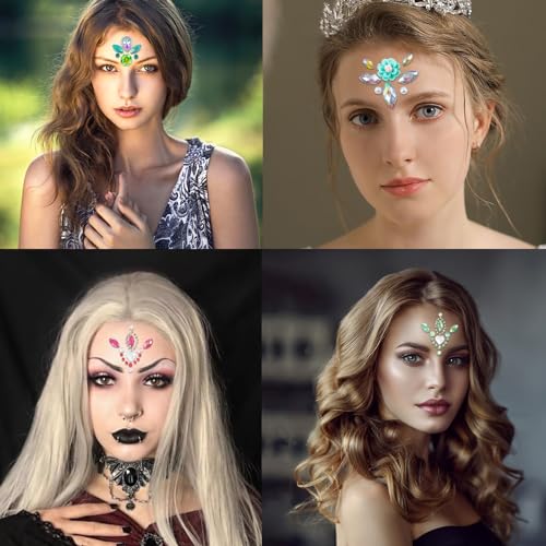 16Pcs Face Gems Stickers Diamond Rhinestone Forehead Decals