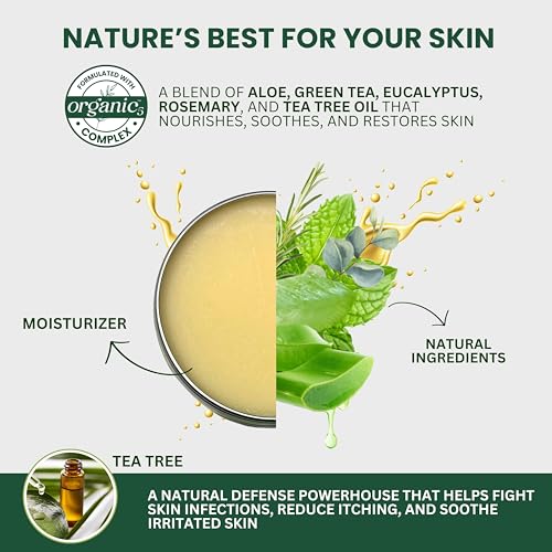 KESMEDIK Tea Tree Oil Healing Balm - Natural Antifungal & Rash Relief, 2-Pack