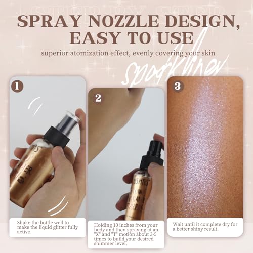 Body Glitter Spray - Quick Drying Shimmer for Women & Men
