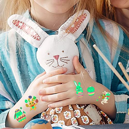80Pcs Glow in Dark Easter Temporary Tattoos for Kids