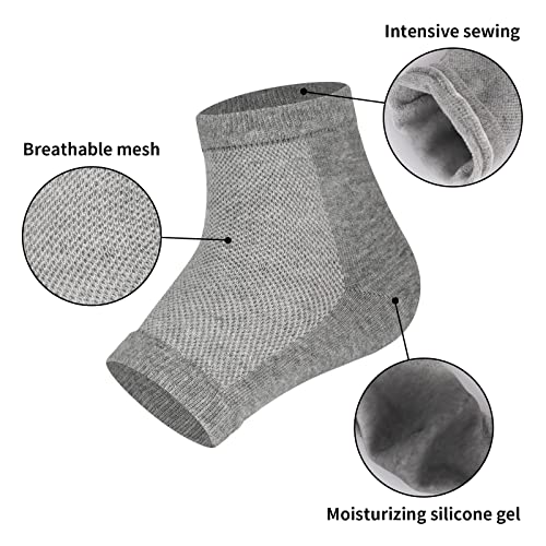 Vaincre Gel Moisturizing Heel Socks for Cracked Feet, 4 Pairs