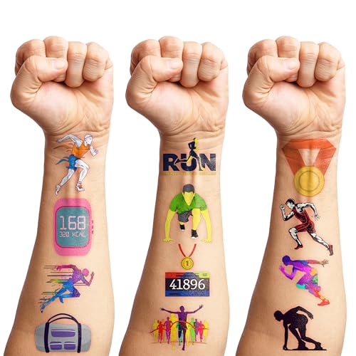 96 Running Temporary Tattoos - Marathon Party Favors