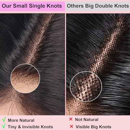 Body Wave 5x5 Lace Closure 12A Brazilian Virgin Remy Human Hair Closure for Women Hd Transparent Lace Free Part 100% Human Hair Natural Black 20 Inch