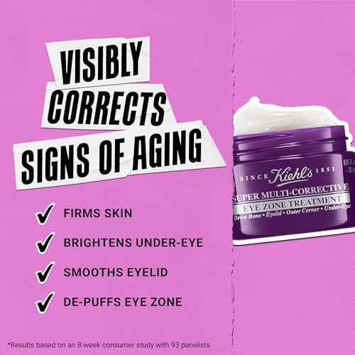 Kiehl's Super Multi-Corrective Eye Cream, Anti-Aging Cream that Lifts Brow Bone Area, Smooths and Firms Eye Lids, Bilberry Seed Extract and Collagen Peptide for Tighter and Smoother Looking Skin