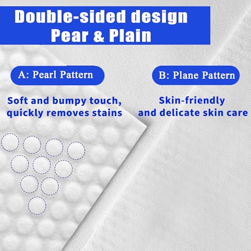 200 Count Disposable Face Towel, Dual-Textured Clean Wipes ? Dry/Wet Use, Ultra-Soft Facial Towels, Lint-Free Face Towel Disposable for Women Cleansing, Makeup, Travel