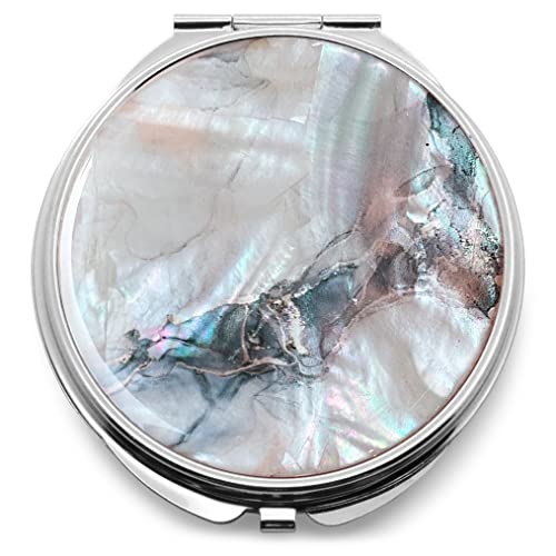 MADDesign Mother of Pearl Compact Makeup Travel Mirror (Marble Gold)