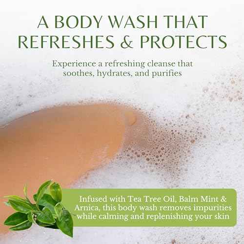 Tea Tree Oil Body Wash, Cleanses & Relieves Itchy Skin, Soothes Jock Itch, Acne & Ringworm, Shower Gel for Dry and Sensitive Skin, Women & Men, Organic & Natural, 16 fl oz, 2-Pack