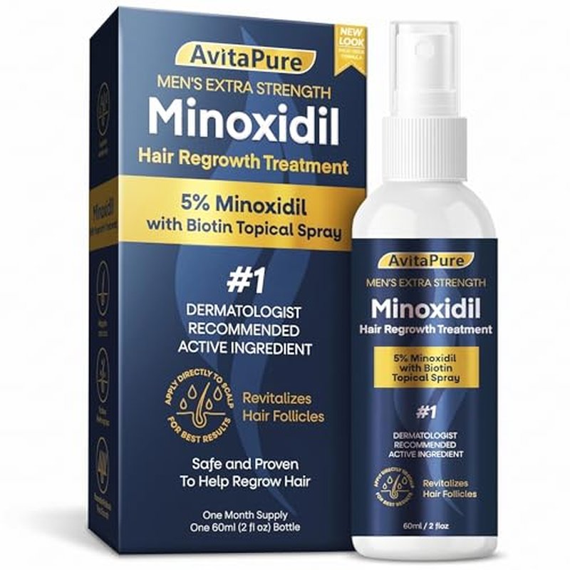 5% Minoxidil Spray for Men - Extra Strength Hair Regrowth Treatment