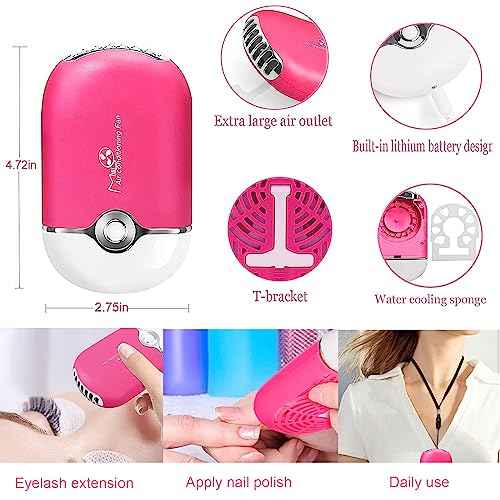 Lash Shampoo for Extensions - Complete Lash Cleaning Kit with Fan Dryer and Cleanser - Eyelash Extension Aftercare Kit, Rose