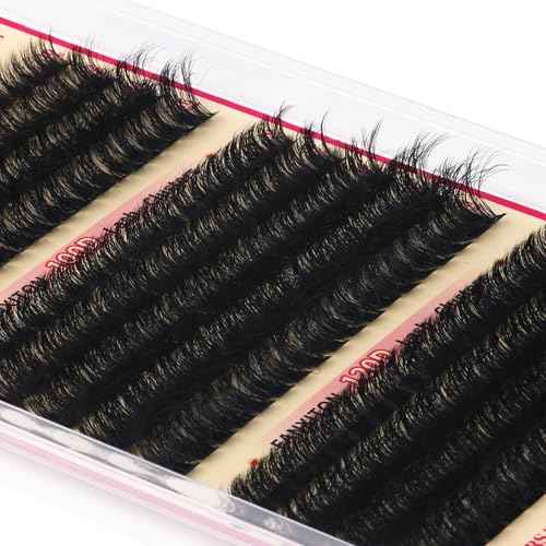 FANXITON Lash Clusters Thick Lash Clusters D Volume Lash Clusters 80D+100D+120D Eyelash Clusters 10-18mm Eye Lash Clusters Wispy Individual Lashes Sweatproof Clusters Eyelash Extensions