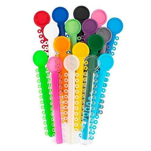 Practicon Orthodontic Ligature Ties, 1040 Elastic Bands for Braces, Elastomeric O-Rings, Rubber Bands for Brackets, Pearl