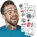 4-Sheet Rapper Temporary Tattoos - Waterproof Hip-Hop Face & Body