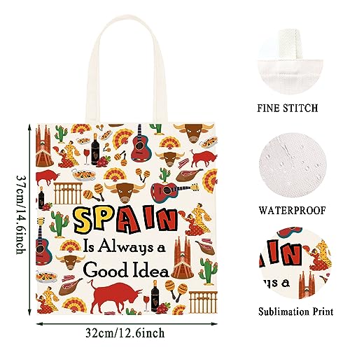 WCGXKO Spain Lover Gift Trip To Spain Gift Spain Is Always A Good Idea Zipper Pouch Cosmetic Bag (SPAIN tote)