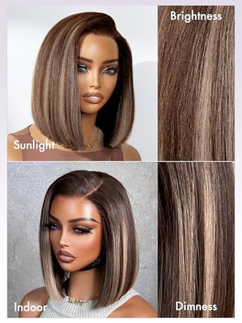 LUVME HAIR 10-Inch Bob Wig - 100% Human Hair, Glueless Lace Front