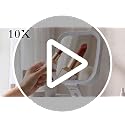 10X Magnifying Travel Makeup Mirror with Lights, Rechargeable