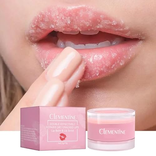 Clementine ZAHRA Today Lip Care Set - Gentle yet Effective Moisturizing Repairing Balm & Exfoliating Peeling Primer Scrub, Nourishing and Softening Lips
