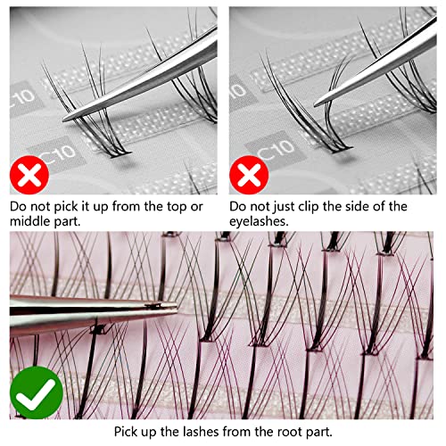 False Eyelashes Individual 100 Clusters 10-12mm Wispy C Curl