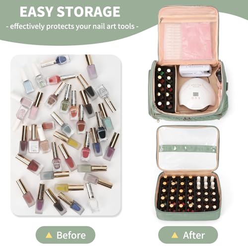 Extra Large Nail Polish Organizer Case - Holds 86+ Bottles & Lamp