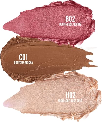 KIMUSE Multi Stick Trio - Cream Blush, Contour & Highlighter