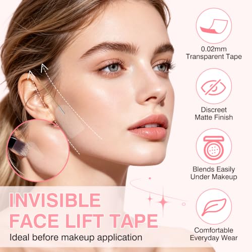 Face Lift Tape Invisible - 59Pcs with 8 Adjustable Bands