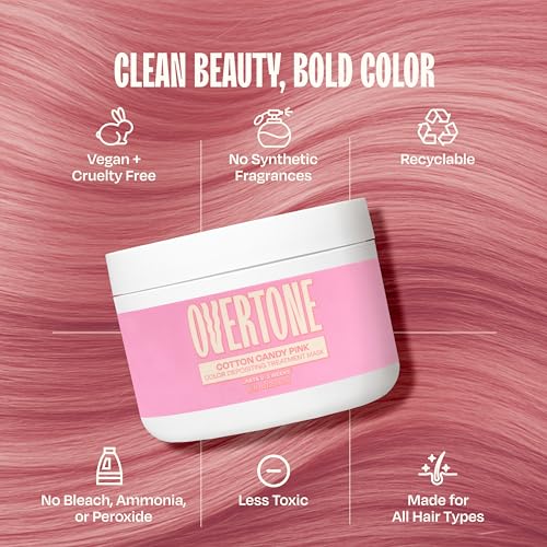 Overtone Semi-Permanent Hair Color Conditioner Cotton Candy Pink 8oz