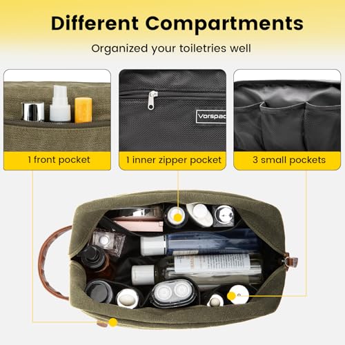 Vorspack Travel Toiletry Bag - Water Resistant Canvas