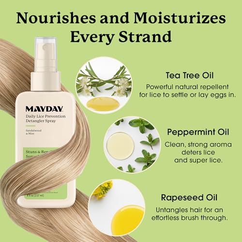 Daily Lice Prevention Detangler Spray 8oz – Sandalwood & Mint