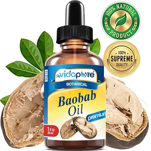 MYVIDAPURE 100% Pure BAOBAB OIL WILD GROWTH RAW for Skin, Hair, Lip and Nail Care. (1 Fl Oz)