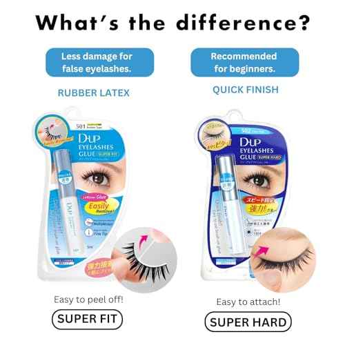 D-UP False Eyelash Glue, Quick-Setting Lash Glue for Eyelash Extensions, Easy-to-Use Eyelashes Strips for Beginners, Strong Hold Lash Extension, Seamless Finish, Made in Japan, 502, Clear