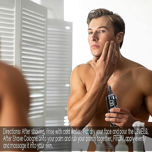 L3 Level 3 After Shave Spray Cologne - Softens Skin - Refreshes and Relieves Face and Skin - Moisturizing Formula Level Three After Shaving